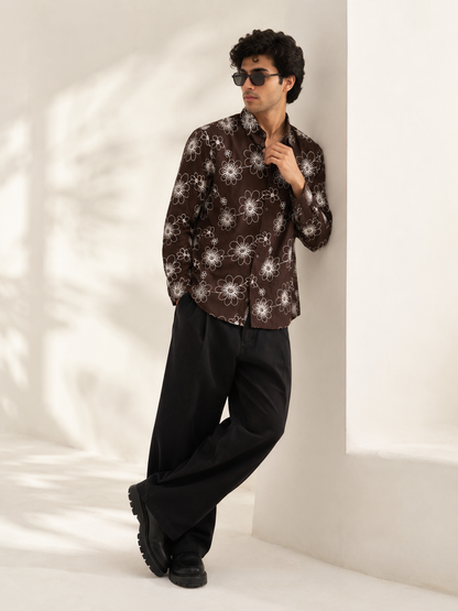 Brown floral Shirt