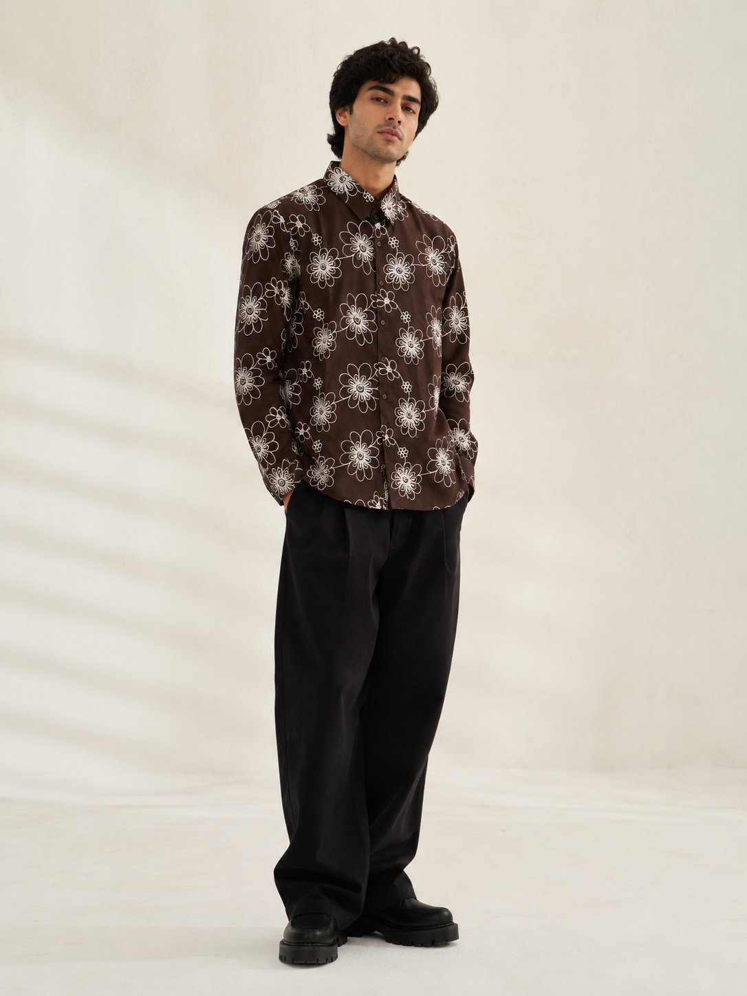 Brown floral Shirt