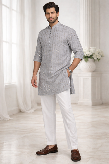Silver Mist Kurta Pajama