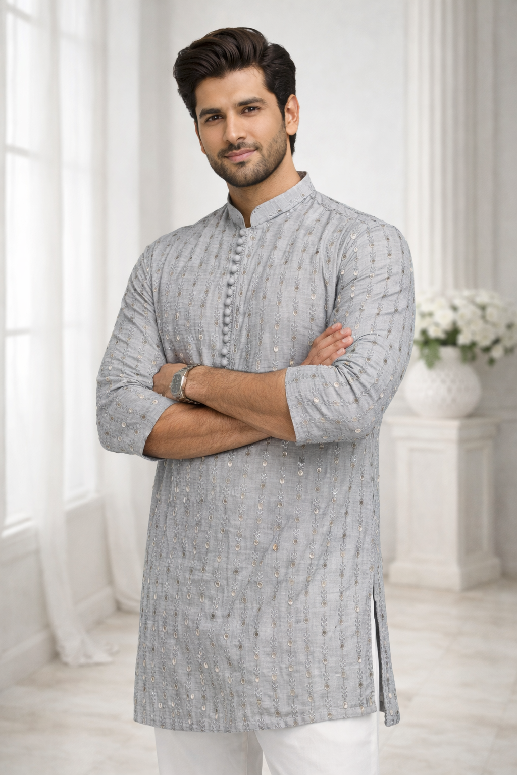 Silver Mist Kurta Pajama