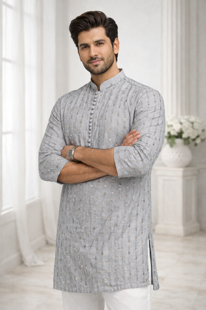 Silver Mist Kurta Pajama