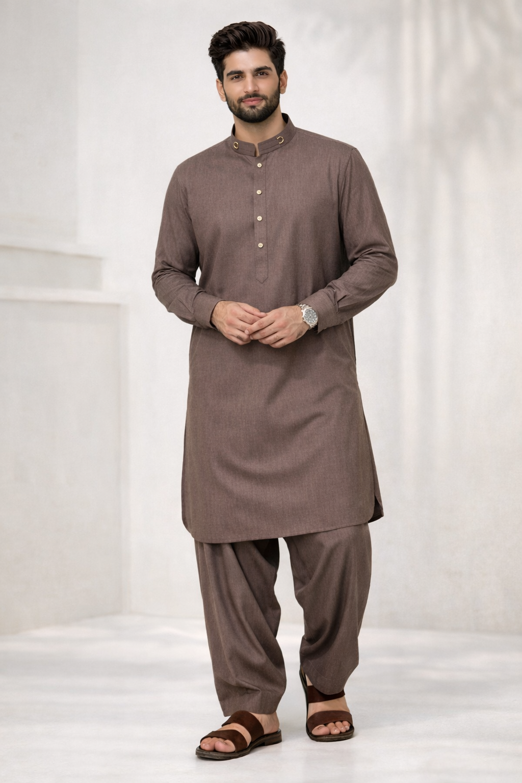 Live Brown Kameez shalwar