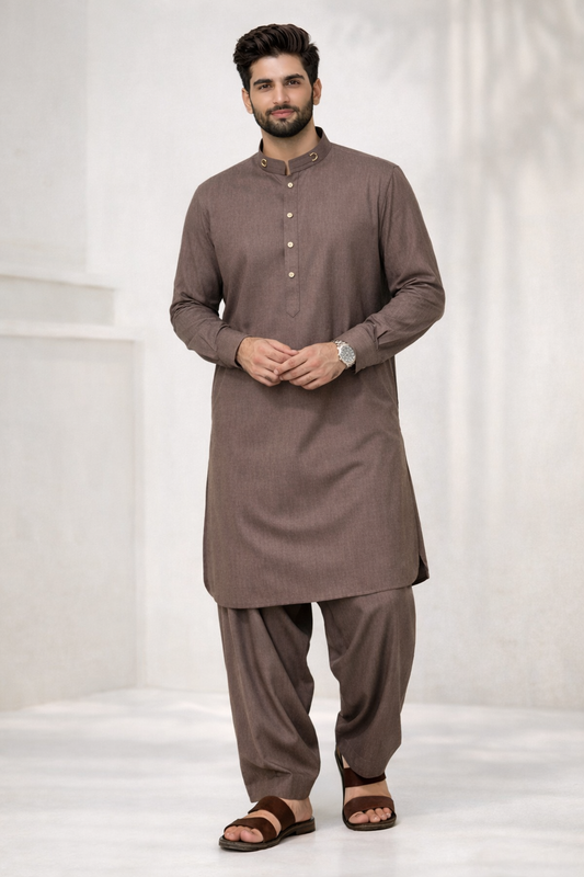 Live Brown Kameez shalwar