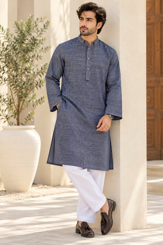 Blue Denim Texture Kurta