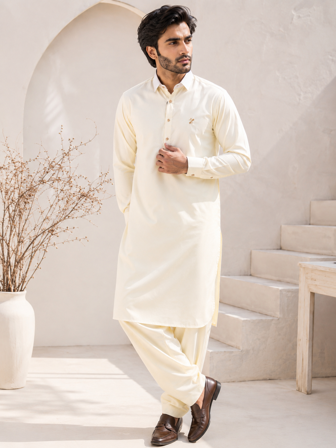 Cream Signature Kamees Shalwar