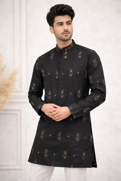 Badshahi Black Kurta Pajama