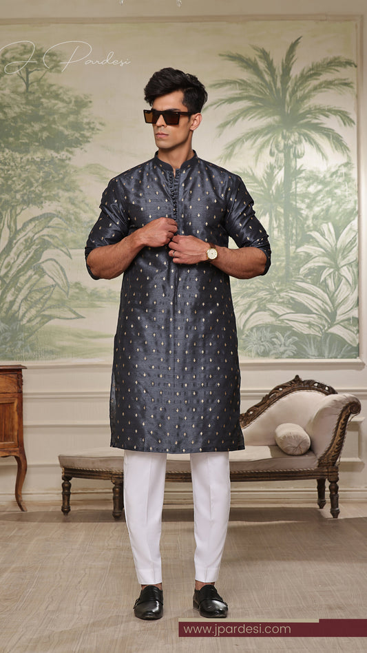 Raw silk Kurta Textured Fabric Festive Eid Collection