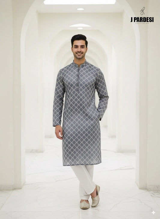 Royal Grey Kurta Pajama