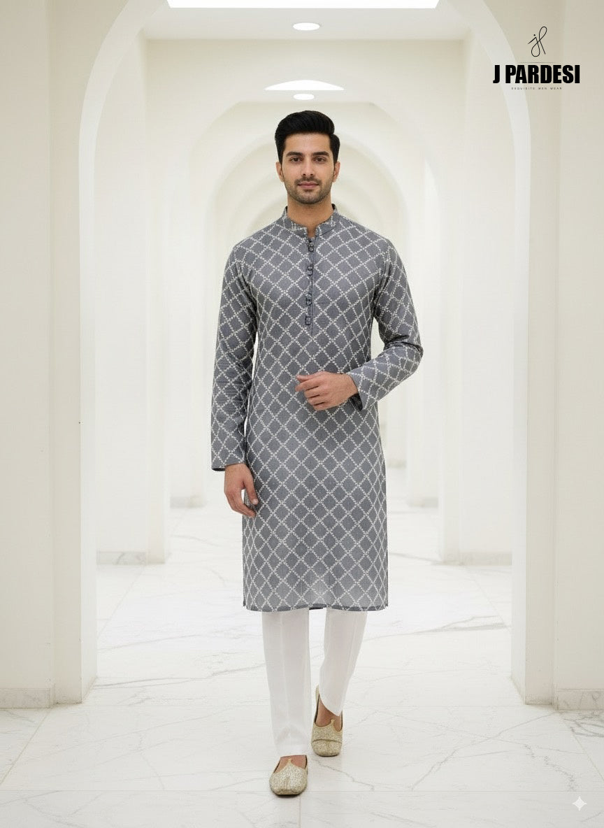Royal Grey Kurta Pajama