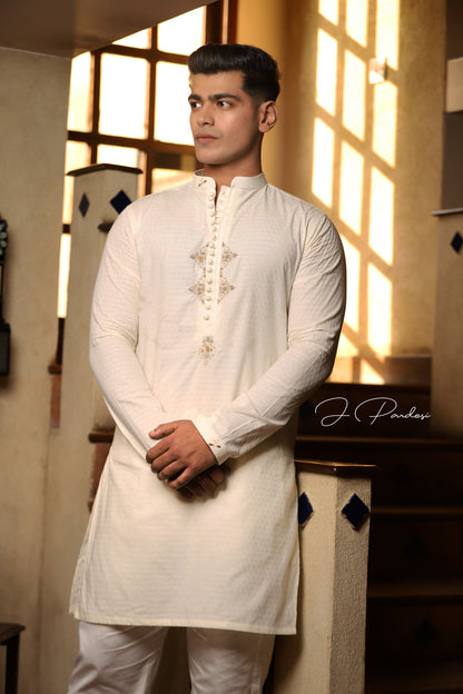 Cream Couture kurta